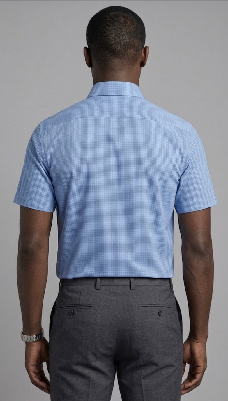 The Short Sleeve Modern Micro-Check | Collection Zéro