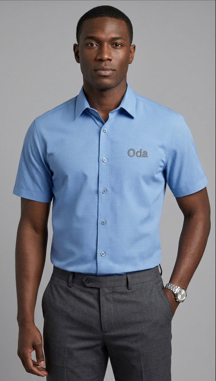 The Short Sleeve Modern Micro-Check | Collection Zéro